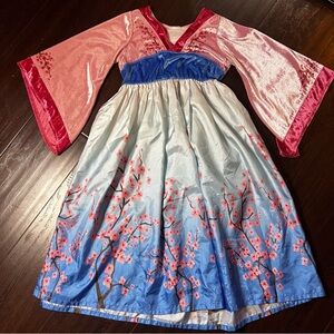 Little Adventures Mulan Inspired Japanese Cherry Blossom Floral Kids Costume 3-5